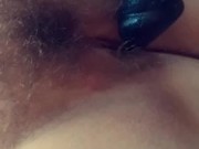 Black dildo in my tight pussy