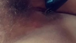 Black dildo in my tight pussy