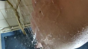 Slow-motion ass slap in shower