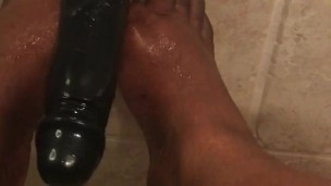 BBC dildo footjob
