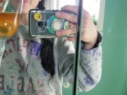 POV Hairy Pussy Pisses In A Glass Then Pee Tasting and Spitting 14/16