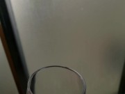 POV Hairy Pussy Pisses In A Glass Then Pee Tasting and Spitting 3/16