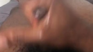 Hot guy stroking big blk dick before class