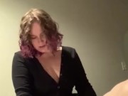 Curvy domme with a strap on pegs sub spouse in hotel room (MrsDommeRee)