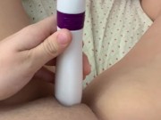 Naughty Kitty plays with her vibrator