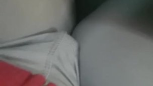 Driving with vibrator in leggings. Getting off. 