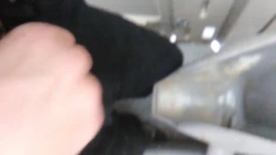 POV Transgirl In Porta Potty Struggling to Get Pants Off Due To Cold Hands