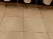 Strip naked in toilet cubical and open door