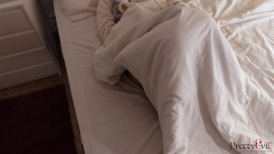 Perfect innocent shy teen morning masturbation and intense shaking orgasm