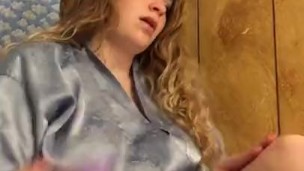 Thicc Blonde Babe with HUGE TITS masturbates 