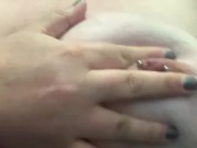 BBW self playing with huge natural tits