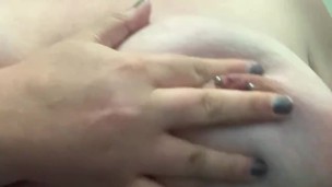BBW self playing with huge natural tits