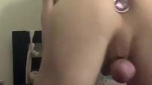 Claire try’s out her biggest buttplug and vigorously masturbates!