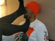 Sadistic sister inlaw dominates foot slave in pantyhose for her pleasure  5/16