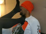 Sadistic sister inlaw dominates foot slave in pantyhose for her pleasure  6/16