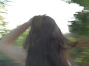 Two young & hot college lesbians outdoors running wild and love each other 4/16