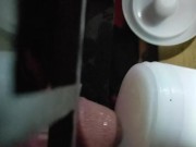 Quick fuck with male toy.