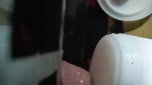 Quick fuck with male toy.
