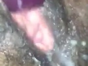 Thick ebony plays with creamy pussy.