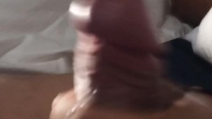 Young Latino guy cums hard uncut