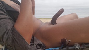 Nude beach erection jerking off in public 