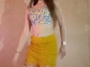 Striptease & dance to Mi Gente. Skirt/crop top to nude. 2/16