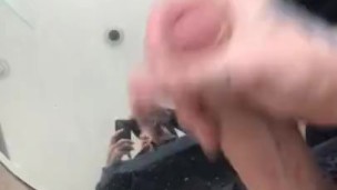 Cumming across a mirror