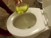 Pissing In A Bowl Wearing Red Heels and Lingerie From My Amazon Wish List! 15/16