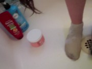 Wetting My Panties Onto MisMatched Socks Makes My Feet So Warm 13/16