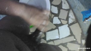African black panther str8888888oking in the bathroom