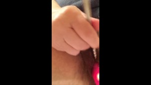 BBW Mature MILF Wearing Vibe vibrator while Sounding Piss Squirt
