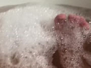 Sarah Feet POV having a Bubble Bath