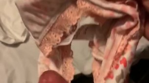 Stole mommy’s used panties and nutted all over them
