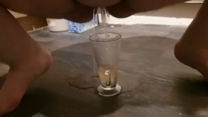 Making him a drink 