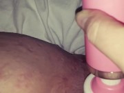 Trying to be quiet so no one hears while orgasming