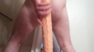 Taking all 15 inches in the shower
