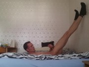 Skinny lanky male teen strokes juicy big cock 13/16