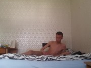 Skinny lanky male teen strokes juicy big cock