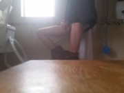 Very skinny slender  boy has a quick wank after coming home 12/16