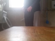 Very skinny slender  boy has a quick wank after coming home 2/16