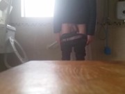 Very skinny slender  boy has a quick wank after coming home 3/16