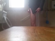 Very skinny slender  boy has a quick wank after coming home 7/16