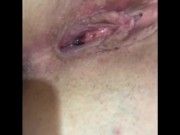 Thick white girl gets a creampie and her pink pussy eaten out 15/16