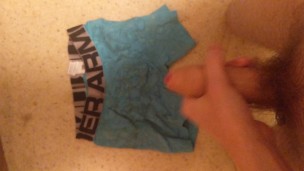 Uncut College Twink Blows Load On Used Compression Shorts