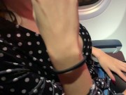 PUBLIC MASTURBATION WITH LOVENSE (LUSH) PART 7 my orgasm on the plane 11/16
