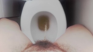 Steady solo toilet piss POV