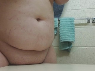 College girl humps sink counter