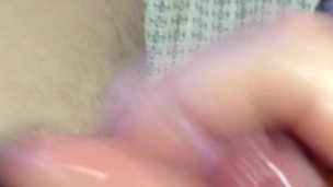 Teen jerks off big cock and cums.