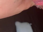 Dripping loads of husbands and others loads cum so hard after being full 16/16