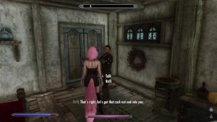Skyrim: Neko Girl riding a john till he cums in her soft pussy